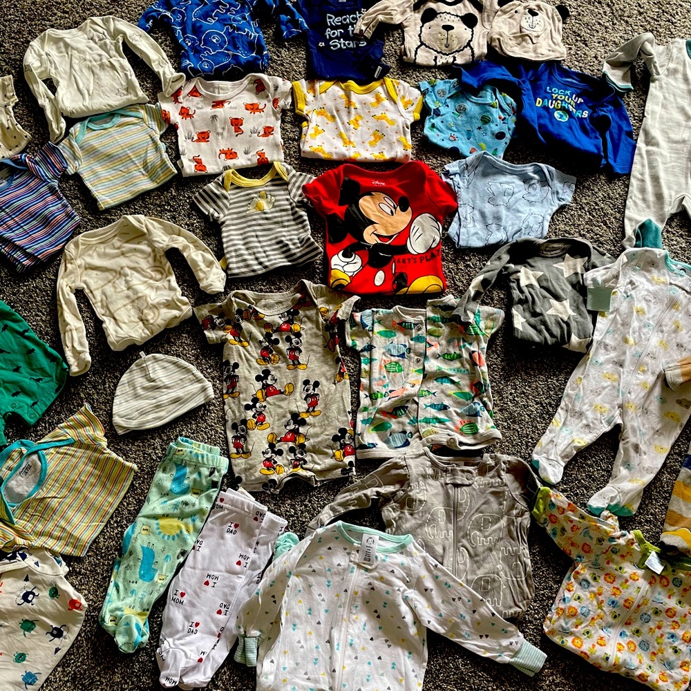 Baby boy clothing lot, Disney newborn 0 to 3 m